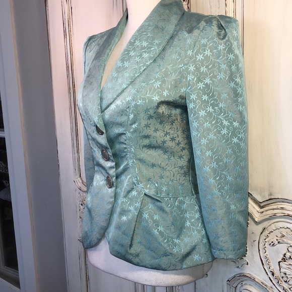 Bounding Cinderella Lightweight Aqua Blazer Jacket Size Small - Picture 3 of 10